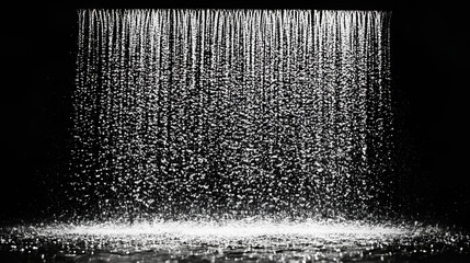 Obraz premium raining rain on black background