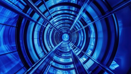 Naklejka premium A Mesmerizing Blue Vortex: A Futuristic Sci-Fi Visualization