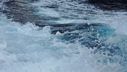 Turquoise wave on the coast, Cala Luna, Mediterranean Sea