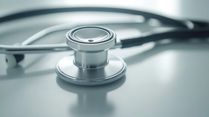 Closeup of a Stethoscope on a White Surface