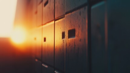 Sunset Glow on Wooden Cabin Walls