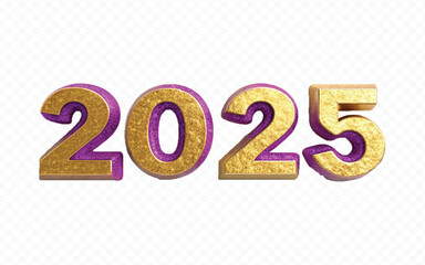 abstract 3d different style Happy new year 2025 typography text design background.