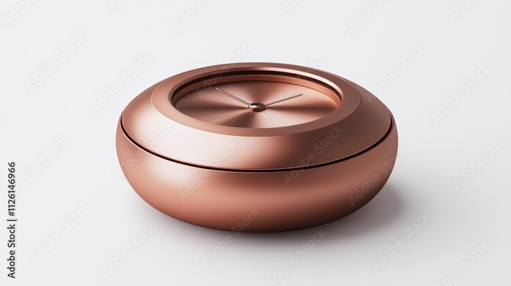 Aufkleber a sleek, modern copper clock with a minimalist design, showcasing elegance and functionality.