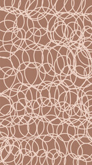 Abstract brown Background with Swirl Scribble Texture. Modern mocha mousse 1920x1080 ratio backdrop, social media wallpaper with rough line drawing.