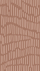 Contemporary Brown Background with hand drawn texture. Mocha mousse 1920x1080 ratio backdrop with freehand line ornament. Social media template and phone wallpaper.