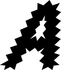 A Alphabet Zigzag Wavy Font Distorted Italic Letter