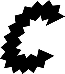 C Alphabet Zigzag Wavy Font Distorted Italic Letter