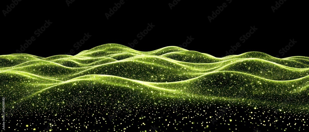 Aufkleber abstract representation of glowing waves with a sense of depth and movement.
