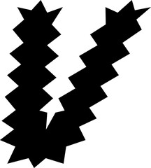 V Alphabet Zigzag Wavy Font Distorted Italic Letter