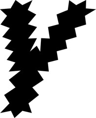 Y Alphabet Zigzag Wavy Font Distorted Italic Letter