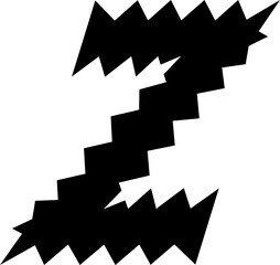 Z Alphabet Zigzag Wavy Font Distorted Italic Letter