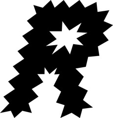 R Alphabet Zigzag Wavy Font Distorted Italic Letter