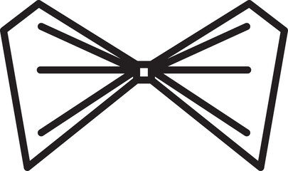 Ribbon Bow Tie Line Art
