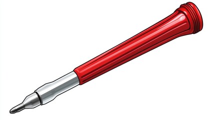 Red and Silver Screwdriver Tool