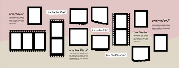 Pictures or photos frame collage comics page grid layout abstract photo frames and digital photo wall template