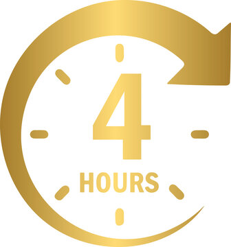 4 hours timer count icon, stopwatch timer icon, countdown timer