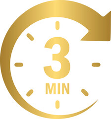 3 min timer count icon, stopwatch timer icon, countdown timer