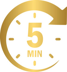 5 min timer count icon, stopwatch timer icon, countdown timer