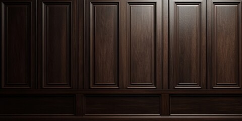 Luxury wood paneling background or texture. highly crafted classic or traditional wood paneling, with a frame pattern, often seen in courtrooms, premium hotels, and law offices. .