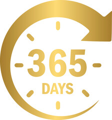 365 days timer count icon, stopwatch timer icon, countdown timer