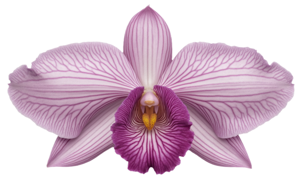 PNG Purple orchid flower with intricate petal patterns