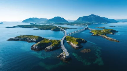 Photo sur Plexiglas Aerial View of the Atlantic Road Bridge in Norway