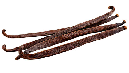 Vanilla beans isolated on transparent background
