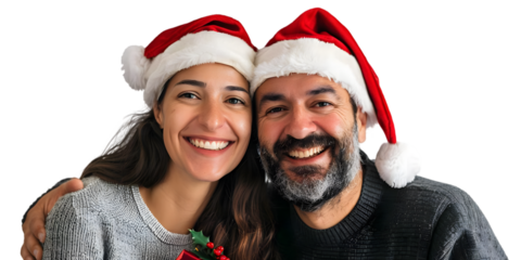 couple in santa hats
