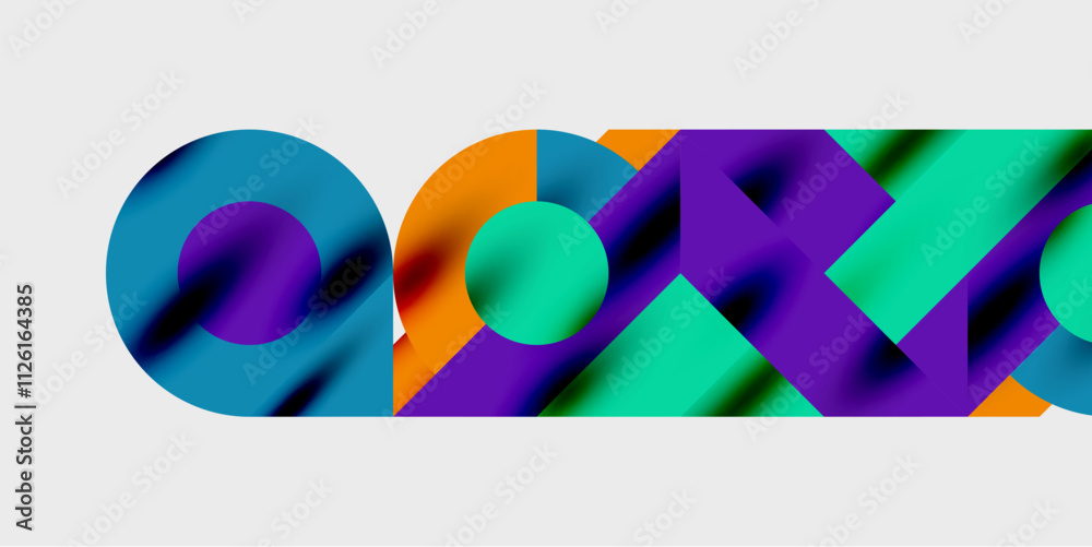 Aufkleber Vibrant abstract background circles with smooth gradients, creating a dynamic and modern design. Ideal for creative, tech, or contemporary-themed projects
