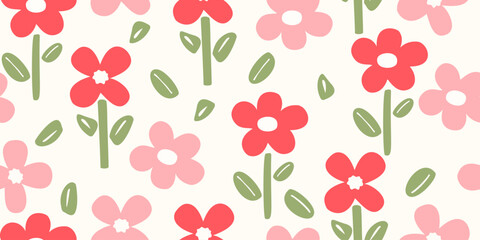 Flower seamless pattern design with beautiful flower and leaves. Flower art. floral and leaf pattern design for fabric, cotton, wallpaper, satin, gift wrap, carpet, background.	