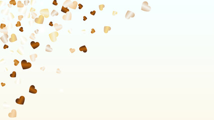 Miracle Background with Confetti of Hearts Glitter Particles. St. Valentine Day. Disco pattern. Light Spots. Explosion of Confetti. Glitter Vector Illustration. Design for Card.