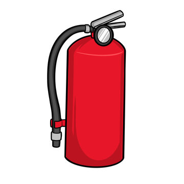 red fire extinguisher cartoon style clip art preview