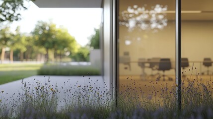 Fototapeta premium Tranquil Meadow Through the Window