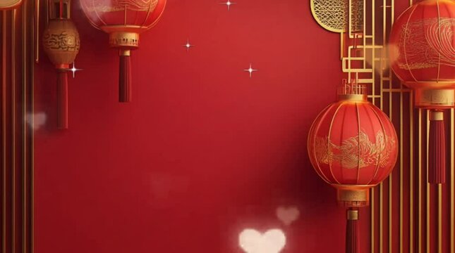 Chinese new year background with lantern, copy space for text