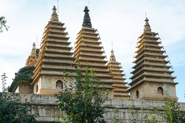 Naklejka premium Vajra Throne Pagoda of Wuta Temple (Zhenjue Temple, Beijing Stone Carving Art Museum), Beijing, China