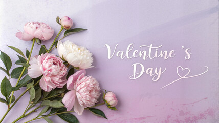 Minimalist Valentine’s Day card with pink florals