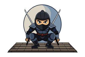 ninja warrior with a sword © T-shirt Land