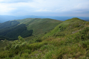 Fototapeta premium Szeroki Wierch peak - view from Tarnica - the highest peak in Bieszczady mountain range, Poland