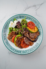 Tasty and juicy hot dish with sauces