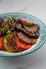 Tasty and juicy hot dish with sauces