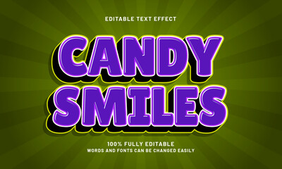 candy smiles editable text effects with a happy and fun theme