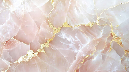 Elegant soft pink marble with delicate golden veins, exuding a sense of luxury and timeless beauty in every swirl.