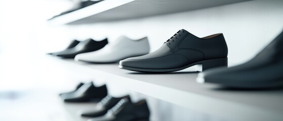stylish collection of formal shoes on display