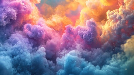 Fototapeta premium Celestial Dreamscape: A Symphony of Color in the Clouds