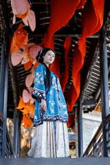 Chinese traditional ancient style Hanfu female portrait