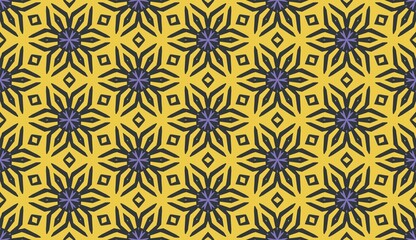 Radiant Yellow and Purple Geometric Seamless Pattern.