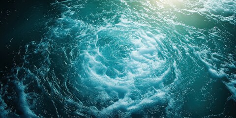 the dam flows clean water in the morning, Industrial waste water treatment plant purifying water	
