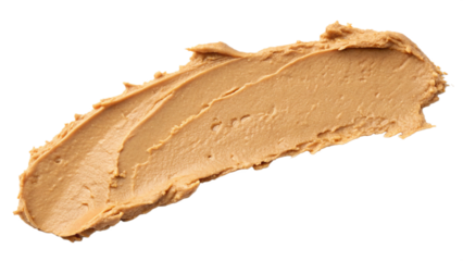 Peanut butter spread isolated on white, top view