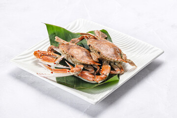 Yummy boiled crab in the plate