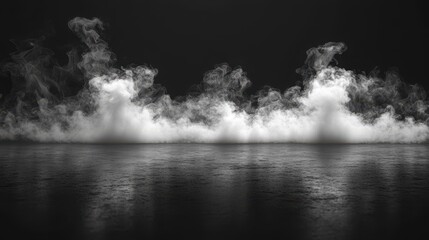Fototapeta premium Realistic smoke effect captivating the viewer against a dark background setting